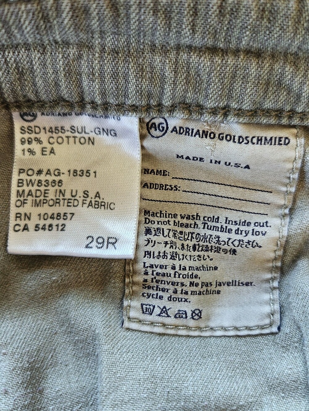Adriano Goldschmied "The Avery Roll-up" Pinstripe Pant Green | Women's Size 29 - Picture 10 of 11